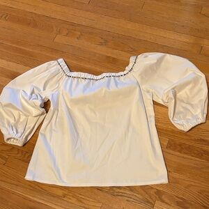 Alexis Cream Puff Sleeve/ Off Shoulder Blouse - S